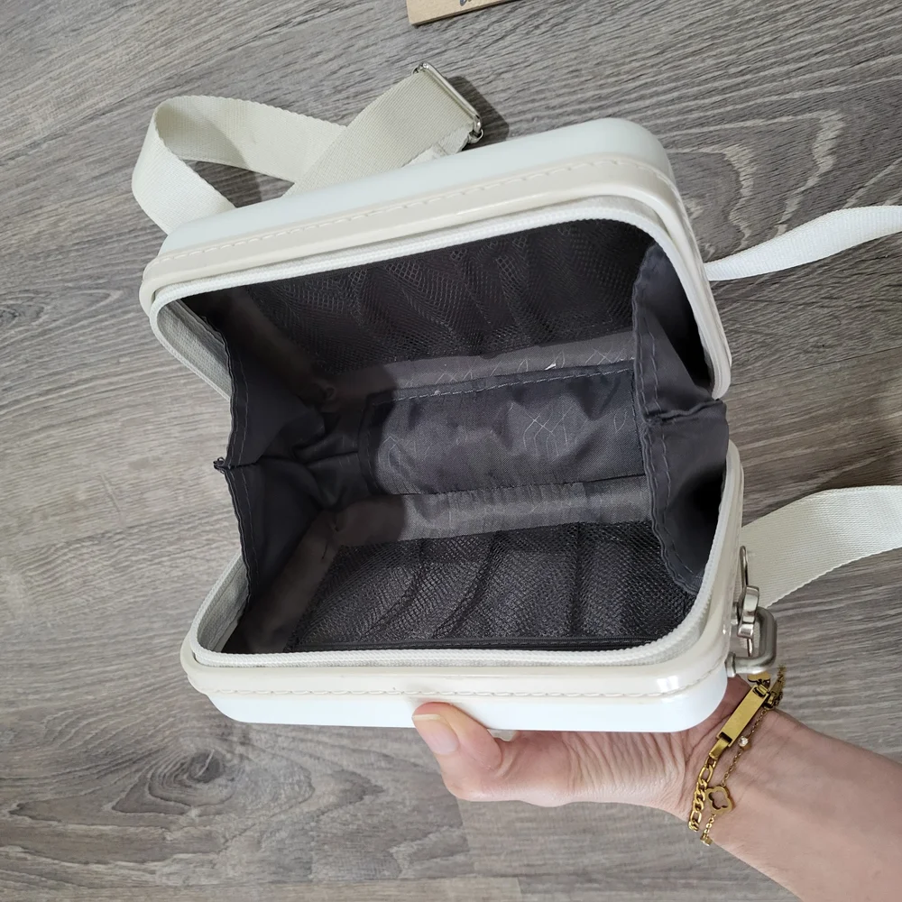 White Crossbody Mini Suitcase Bag - Picture 4 of 4